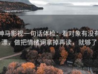 神马影视一句话体检：看对象有没有漂，做把情绪词拿掉再读，就够了