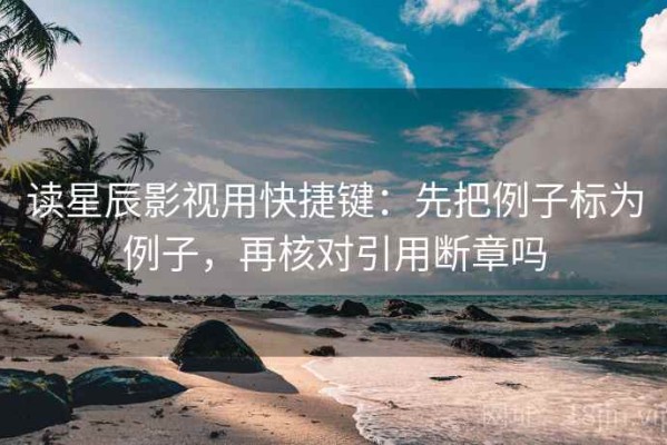 读星辰影视用快捷键：先把例子标为例子，再核对引用断章吗