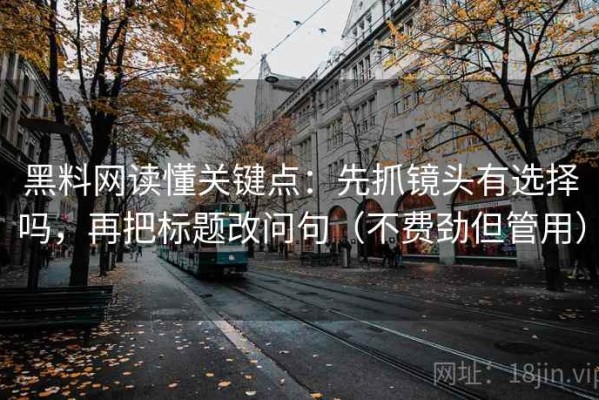 黑料网读懂关键点：先抓镜头有选择吗，再把标题改问句（不费劲但管用）