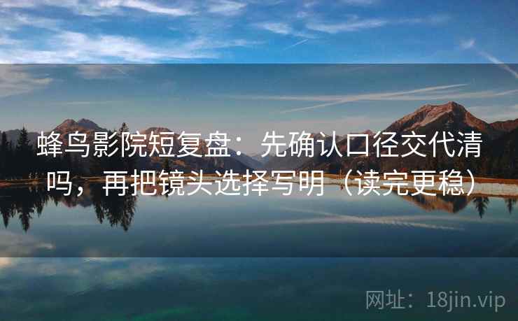 蜂鸟影院短复盘：先确认口径交代清吗，再把镜头选择写明（读完更稳）