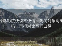 蜂鸟影院快读不快信：先问对象明确吗，再把对比写同口径